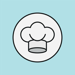 Chef hat and plate icon symbolizes gourmet cooking, fine dining, and professional culinary presentation.