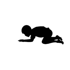 Obraz premium Baby Crawling Silhouette Vector Set | Cute Infant Crawling Poses Illustration