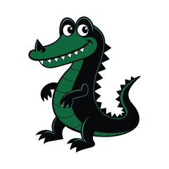 Smiling Cartoon Crocodile