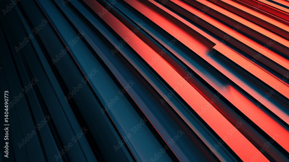 Poster abstract background with blue and red lines light reflecting and angular pattern