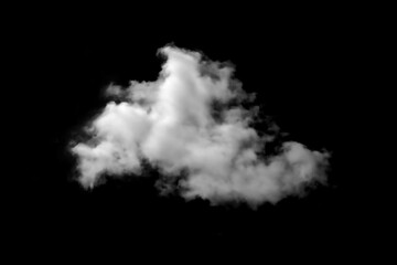 Set of white clouds or smog for design isolated on a black background.	
