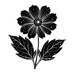 Elegant Black and White Floral Illustration
