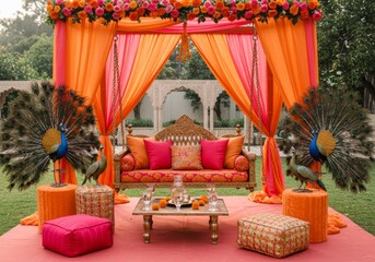 Festive Elegance: Colorful Wedding Lounge