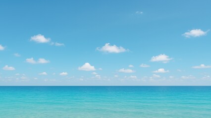 Fototapeta premium 青空と雲が広がる水平線
