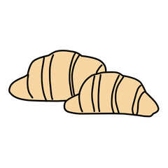 Croissant bakery vector icon flat illustration