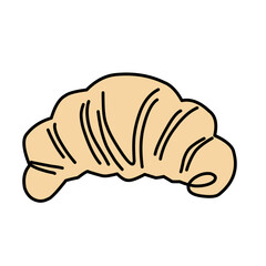 Croissant bakery vector icon flat illustration