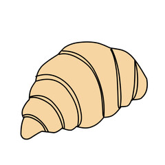 Croissant bakery vector icon flat illustration