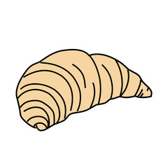 Croissant bakery vector icon flat illustration