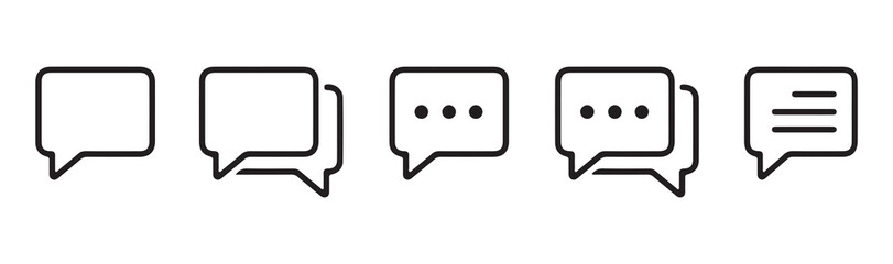 Comment icon speech bubble symbol.  Blank bubbles vector icons. Message vector icons. Vector Illustration Eps 10