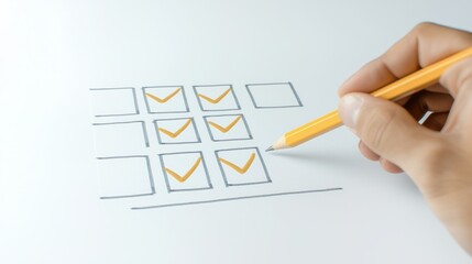 Creative checklist creation office illustration minimalist workspace close-up productivity concept