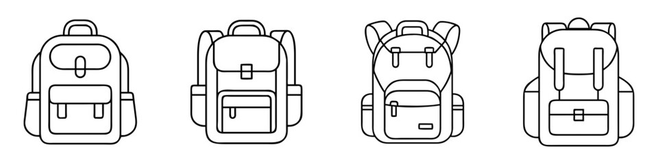 backpack icon, backpack line art - simple line art of backpack, perfect for backpack logos and icons