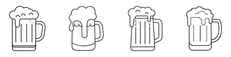 beer mug icon, beer mug line art - simple line art of beer mug, perfect for beer mug logos and icons