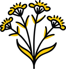 Borage, Yarrow, Coreopsis, Cornflower, Verbena, Allium, Alstroemeria, Bellflower, Bougainvillea, Bouvardia, flower logo icon