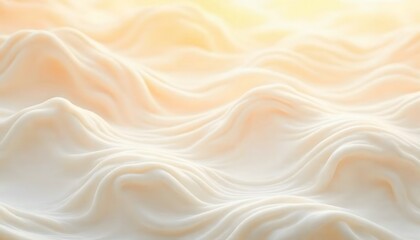 Fototapeta premium Creamy, wavy texture of a light beige substance.