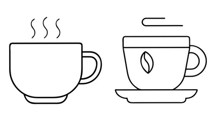 coffee cup icon, coffee cup line art - simple line art of coffee cup, perfect for coffee cup logos and icons