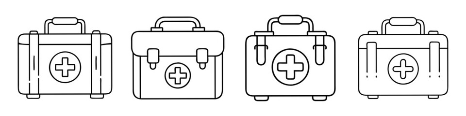 Obraz premium first aid kit icon, first aid kit line art - simple line art of first aid kit, perfect for first aid kit logos and icons