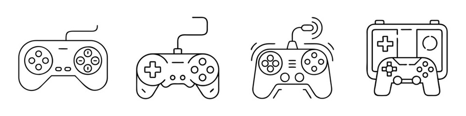 game controller icon, game controller line art - simple line art of game controller, perfect for game controller logos and icons