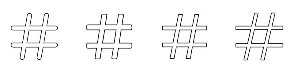hashtag icon, hashtag line art - simple line art of hashtag, perfect for hashtag logos and icons
