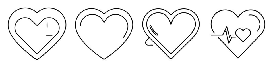 heart icon, heart line art - simple line art of heart, perfect for heart logos and icons
