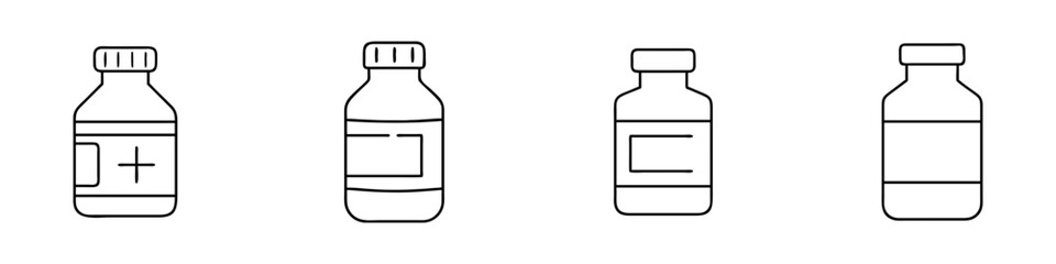 medicine bottle icon, medicine bottle line art - simple line art of medicine bottle, perfect for medicine bottle logos and icons