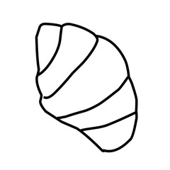 croissant icon on white background, line style, vector illustration