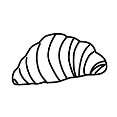 croissant icon on white background, line style, vector illustration