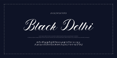 Hand drawn vector alphabet. Modern monoline signature script font. Elegant Signature Font. Best Alphabet Beautiful Calligraphy Signature Font