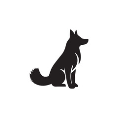 vector illustration of dog with editable strokes and shape