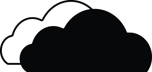 black white color vector illustration of an cloud black white line art design
