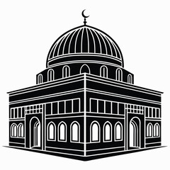 Palestine Al-Aqsa Mosque Cultural Landmark in Silhouette