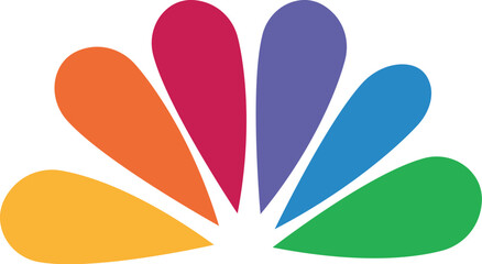 vector illustration of yellow orange magenta purple sky blue green  color a set with white background logo design