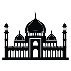 Black Silhouette of Al-Aqsa Mosque Sacred Islamic Symbol