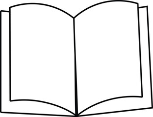 black white color open book with blank pages black white line art vector illustration icon design 
