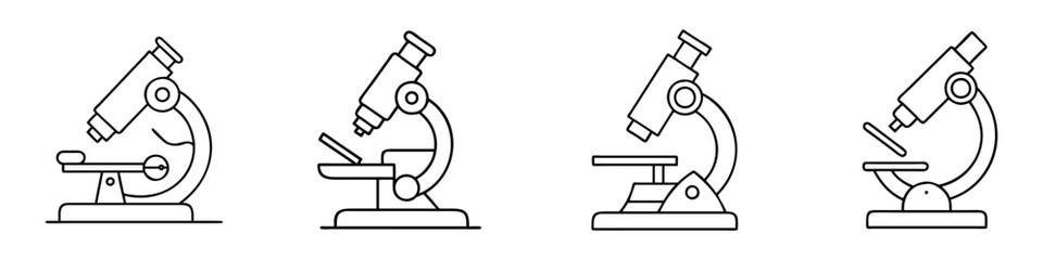 microscope icon, microscope line art - simple line art of microscope, perfect for microscope logos and icons