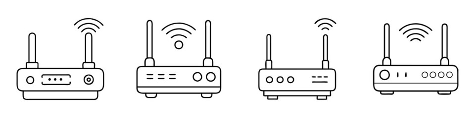 router icon, router line art - simple line art of router, perfect for router logos and icons