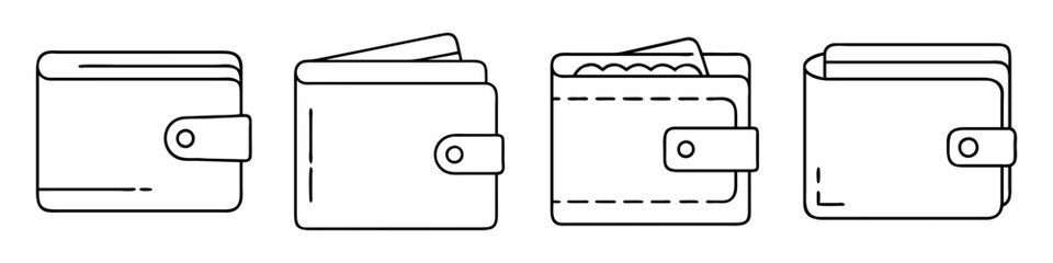 wallet icon, wallet line art - simple line art of wallet, perfect for wallet logos and icons