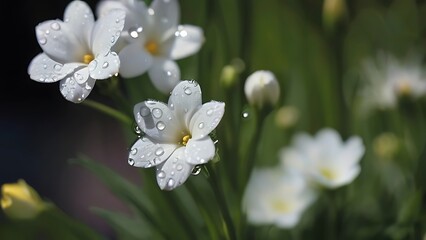 white spring flowers
