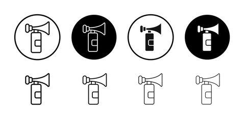Air horn icon Flat simple outline set