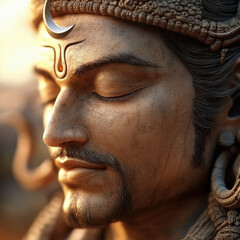 Lord shiva in the meditation