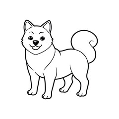 Obraz premium Dog continuous one line art drawing of outline. vector illustration