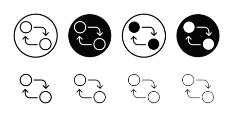 Dependency icon Flat simple outline set
