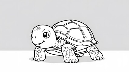 cute black and white turtle pictures to learn to color