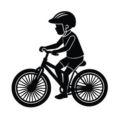 Obraz premium A girl and a boy enjoy a fun bike ride, their silhouettes captured in a cycling illustration