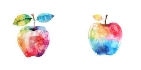 abstract color silhouette of apple fruit vector illustration in watercolor style