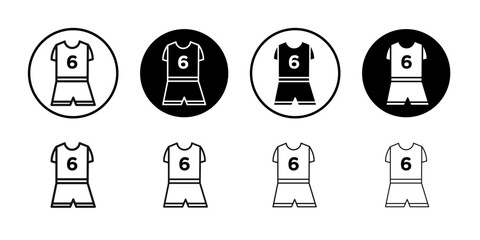 Soccer jersey icon Flat simple outline set