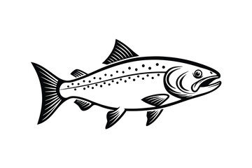 Obraz premium Apache trout vector Silhouette, apache trout illustration, fish vector icon