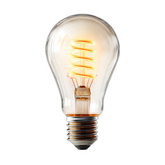 &bull; Lightbulb with glow rays isolated on transparent background