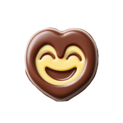 Obraz premium Smiling emoji chocolate candy isolated on transparent background