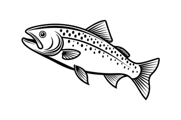 Fototapeta premium Apache trout vector Silhouette, apache trout illustration, fish vector icon