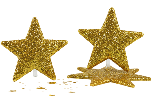 Sparkling Gold Glitter Star – Eye-Catching Accent with Elegant Flair